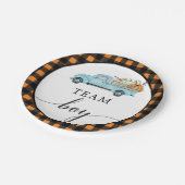 Team Boy Vintag Pumpkin Truck Papier Teller (Schrägansicht)