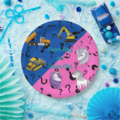 Team Boy vs Team Girl Heavy Equipment vs Unicorns Pappteller (Party)