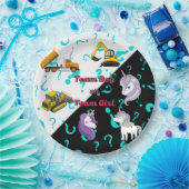 Team Boy vs Team Girl Heavy Equipment vs Unicorns Pappteller (Party)