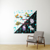 Team Boy vs Team Girl Heavy Equipment vs Unicorns Wandteppich (Beispiel)