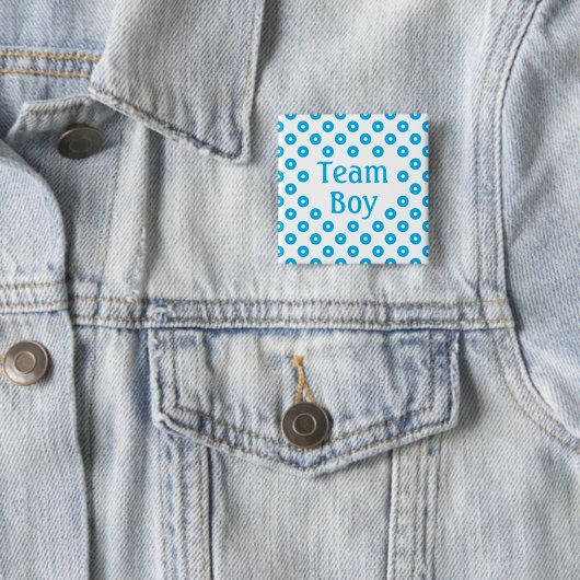 "Team Boy" White Polka Dot Geschlecht Vorhersage Button (Beispiel)