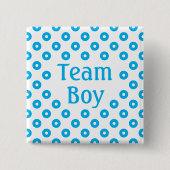 "Team Boy" White Polka Dot Geschlecht Vorhersage Button (Vorderseite)
