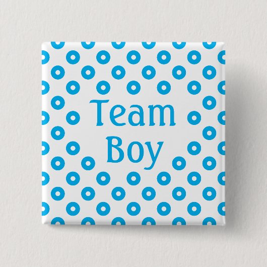 "Team Boy" White Polka Dot Geschlecht Vorhersage Button (Vorderseite)
