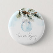 Team Boy Winter Gender Reveal Button (Vorderseite)