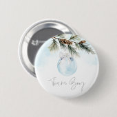 Team Boy Winter Gender Reveal Button (Vorne & Hinten)