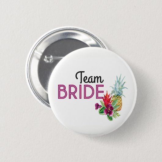 Team-Braut-Aloha Abzeichen Bachelorette Ananas Button (Vorne & Hinten)