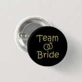 Team-Braut-Brautjungfern-GoldGlitzerknopf Button (Vorne & Hinten)