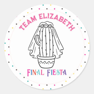 Team Braut Final Fiesta Kaktus Junggesellinnenabsc Runder Aufkleber