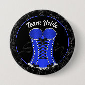 Team Braut Flirtiges blaues Korsett Button (Vorderseite)