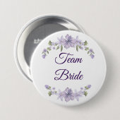 Team Braut Floraltaste | Brautparty-Geschenk Button (Vorne & Hinten)
