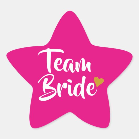 Team Braut Gold Herz Stern-Aufkleber (Vorderseite)
