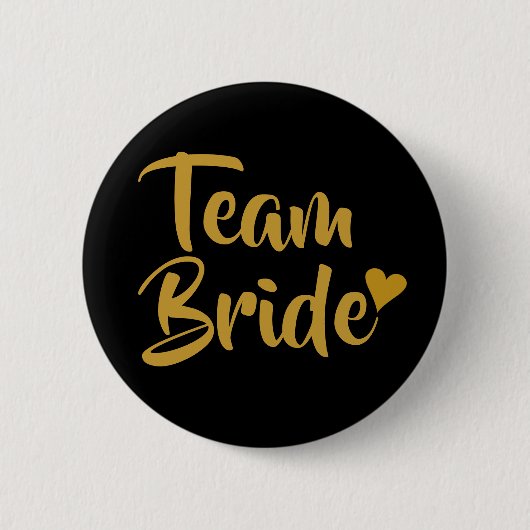 Team Braut Goldenes Herz Button (Vorderseite)