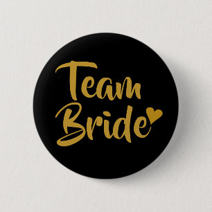 Team-Braut-Goldherz Button