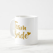 Team-Braut-Goldherz Kaffeetasse (Vorderseite Links)