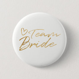 Team-Braut - GoldImitat-Folienknopf Button