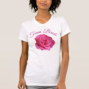 Team Braut hübsches rosa Rosen Blumen Junggesellin T-Shirt