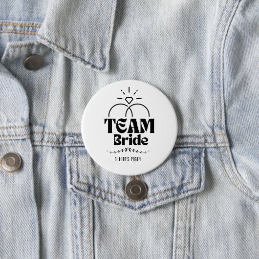 Team Braut Name Junggesellinnenabschied Button (Beispiel)