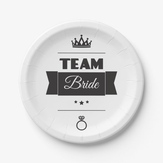 Team-Braut Pappteller (Vorderseite)