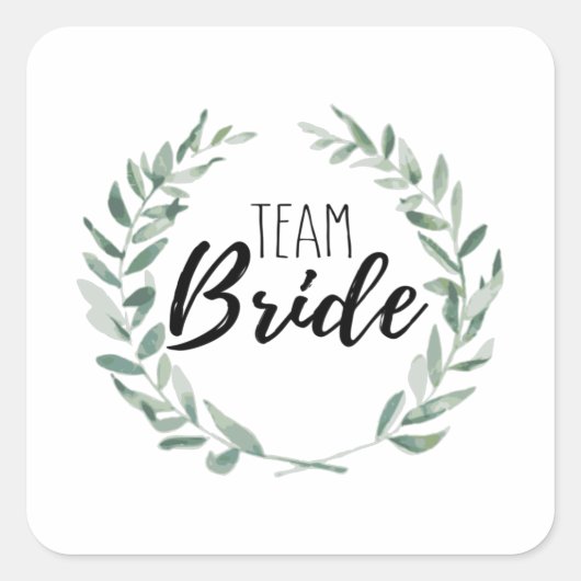Team Braut Quadratischer Aufkleber (Vorderseite)