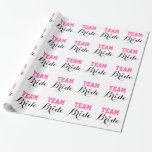 Team-Braut-Rosa-Herz-Packpapier Geschenkpapier<br><div class="desc">Team-Braut-Rosa-Herz-Packpapier</div>