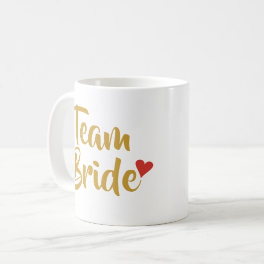 Team-Braut-Rot-Herz Kaffeetasse (Vorderseite Links)