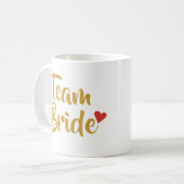 Team Braut Rotes Herz Kaffeetasse (Vorderseite Links)