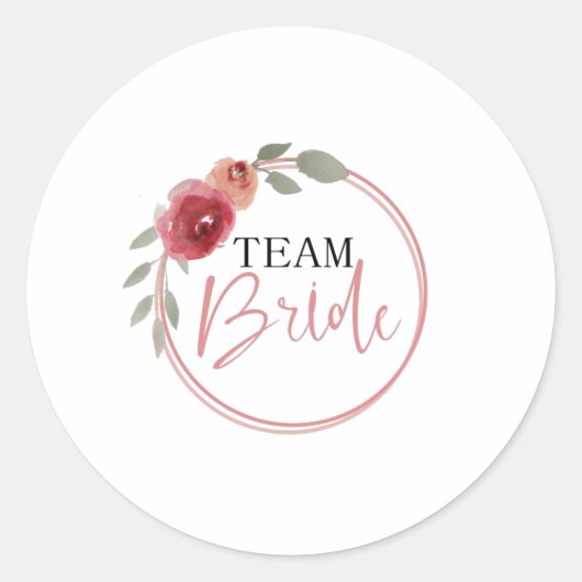 Team Braut Runder Aufkleber (Vorderseite)