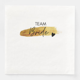 Team Braut Serviette - Gold Junggesellinnenabschie