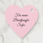 Team Braut Text mit Punkte rosa Geschenkanhänger (Rückseite)