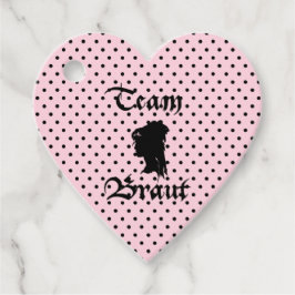 Team Braut Text mit Punkte rosa Geschenkanhänger
