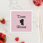 Team Braut Text mit Punkte rosa Serviette (Beispiel)