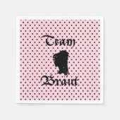 Team Braut Text mit Punkte rosa Serviette (Vorderseite)