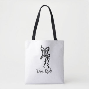 Team Braut Tote   Vintage Korsett Skizze Design Tasche