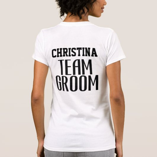 Team Braut Zitat Mutter des Bräutigams Monogramm T-Shirt (Rückseite)
