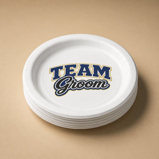 Team Bräutigam Bold Hochzeitsfeier Pappteller