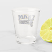 Team Bräutigam Bold Hochzeitsgesellschaft Schnapsglas (Rückseite)