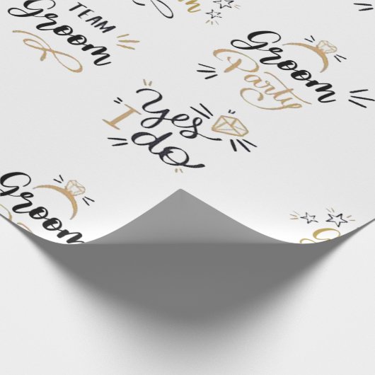 Team Bräutigam Gold & Black Geschenkpapier (Ecke)
