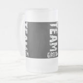 Team-Bräutigam-großer Schmutz-Extratext Mattglas Bierglas (Vorderseite Links)