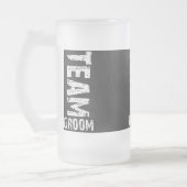 Team-Bräutigam-großer Schmutz-Extratext Mattglas Bierglas (Links)