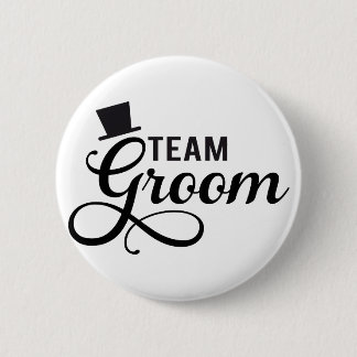Team Bräutigam mit Hut, Textentwurf für T - Shirt Button