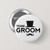 Team-Bräutigam mit Hut und dem Schnurrbart Button (Vorne & Hinten)