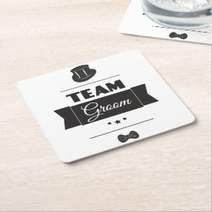 Team Bräutigam Rechteckiger Pappuntersetzer