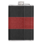 Team Bräutigam Schwarz & Rot Leder 2 Flachmann (Rückseite)