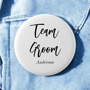 Team Bräutigam Schwarz Weiß Hochzeit Button