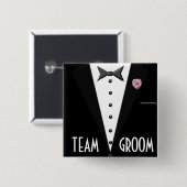 Team-Bräutigam (Smoking) Button (Vorne & Hinten)