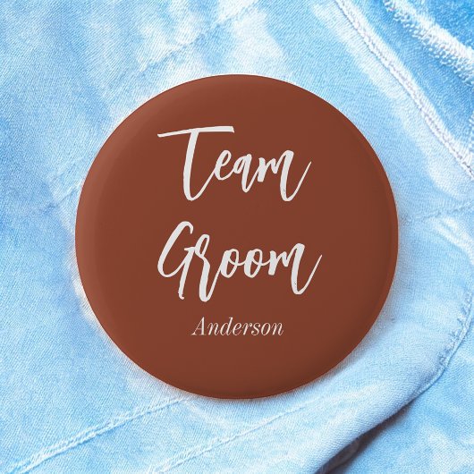Team Bräutigam Terrakotta in verbranntem Orange Button