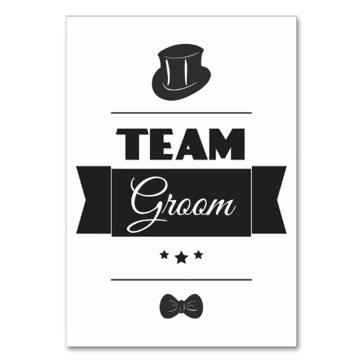 Team Bräutigam Tischnummer (Vorderseite)