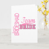 Team Bride 1 JUNIOR JR BRIDESMAID Karte (Gelbe Blume)