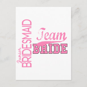 Team Bride 1 JUNIOR JR BRIDESMAID Postkarte