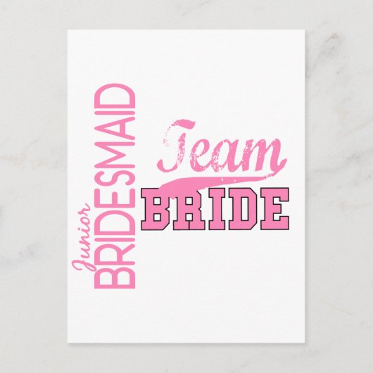 Team Bride 1 JUNIOR JR BRIDESMAID Postkarte (Vorderseite)